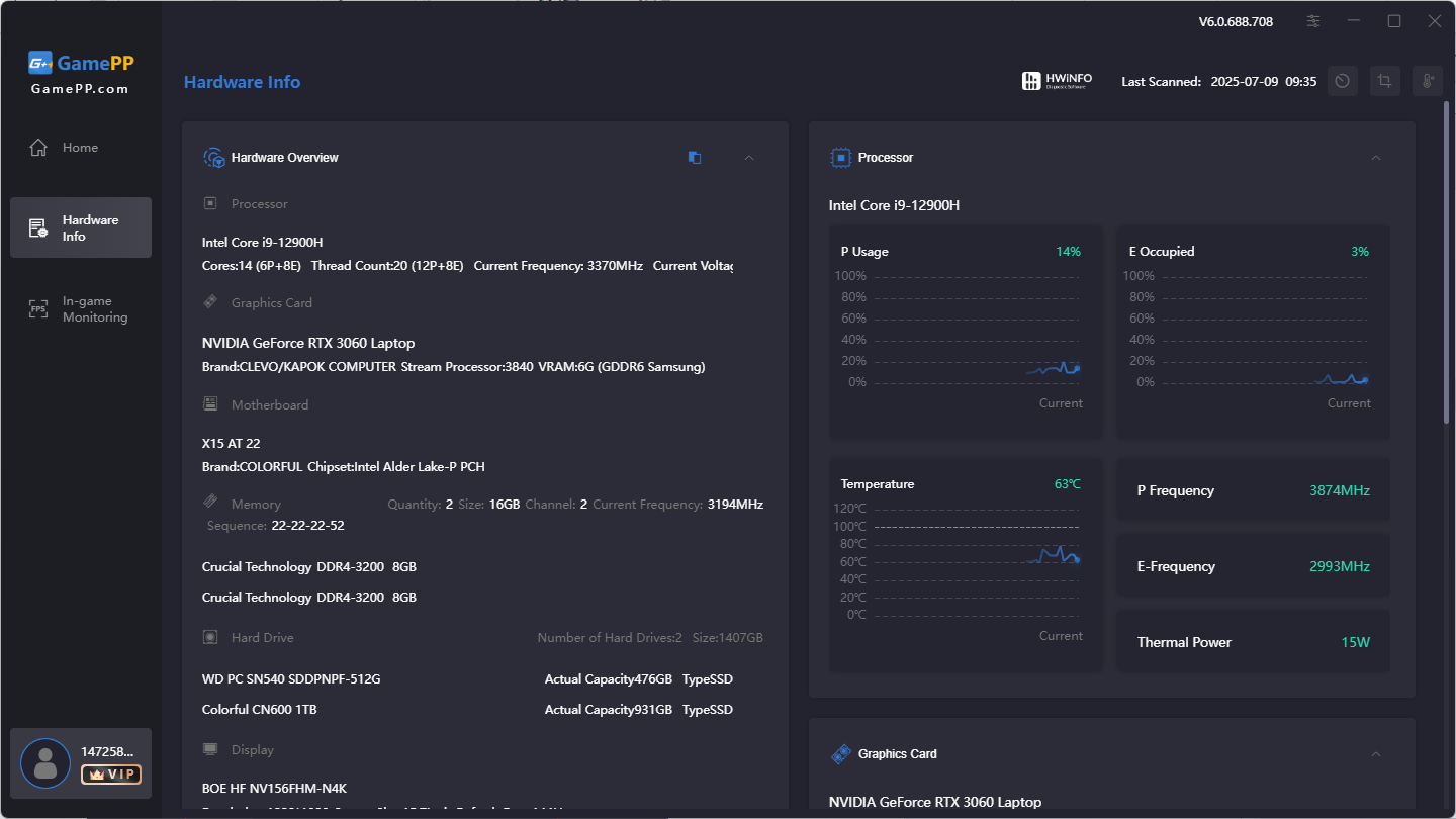 In-Game Monitor